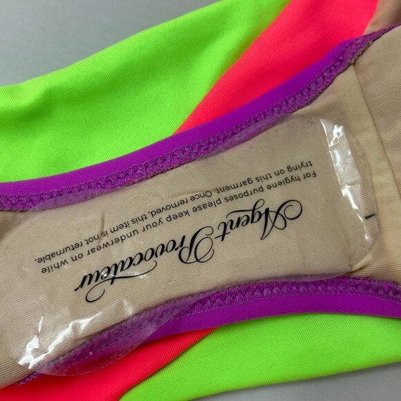 Agent Provocateur Mazzy Pink Green Purple Bikini Bottom AP4 Large NWT - Picture 8 of 8